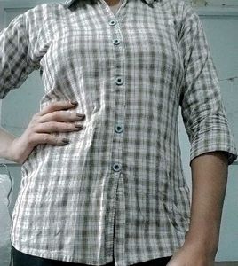 Plaid Button-Down Top