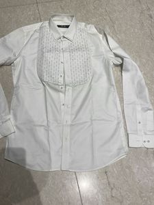 H2 White Patterned Dress Shirt