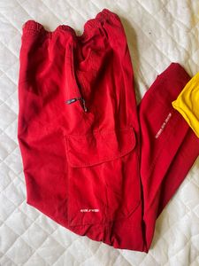 Red Cargo Pants &amp; Graphic Bodysuit Bundle