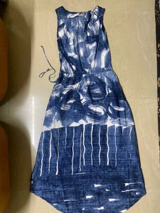 Elegant Blue Print Dress