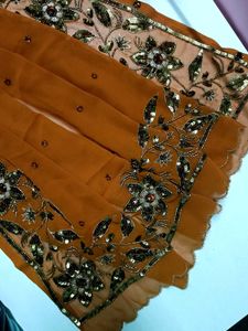 Embroidered Sari Fabric