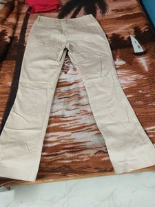 Beige Pant With Side Cut Fashion