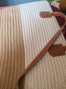Two-Tone Woven Tote Bag