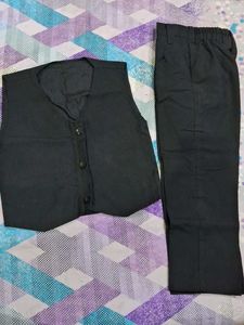 Boy's Black Vest and Pants Set