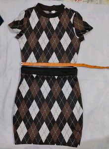 Argyle Cutout Mini Dress