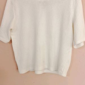 White Ribbed Crop Top 🤍