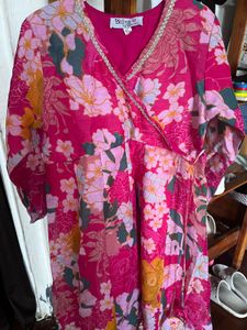 Pink Floral Printed Kurta Set