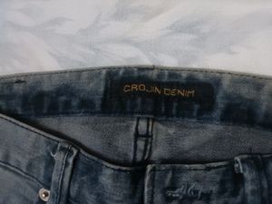 Gray blue jeans