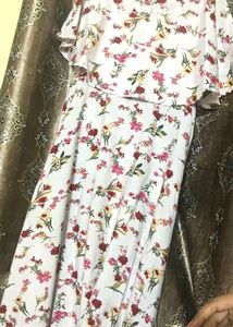 Flower Print long Frock