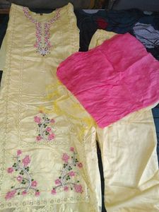 New Elegant Pastel Yellow Kurta Set