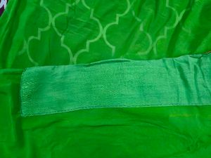 Heavy Georgette Popat Green Saree