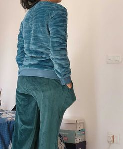 Max  Blue Plush Sweatshirt And Zivame Pajama