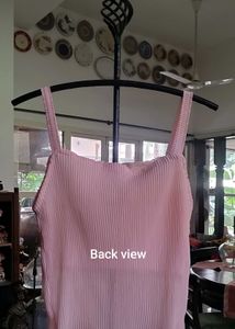 meesho Pink mesh Tank Top
