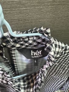 Gingham Mock Neck Top