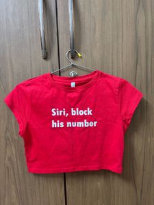 Red Graphic Slogan T-Shirt