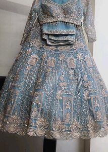 Blue Embellished Lehenga Choli Set