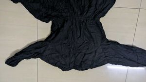 Floral Embroidered Black Mini Dress