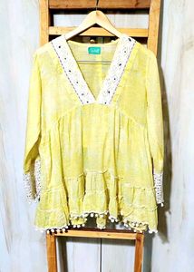 Light Yellow Cotton Top Size-36-38