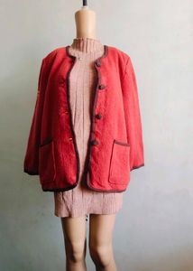 Red Oversized Cardigan