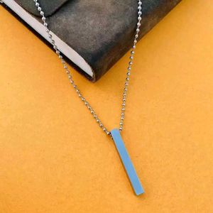 Silver Bar Pendant Necklace