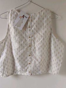 Cute White Printed Top