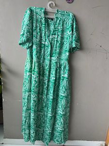 Vero moda Viscose Leaf Print Dress In Flowy Fabric
