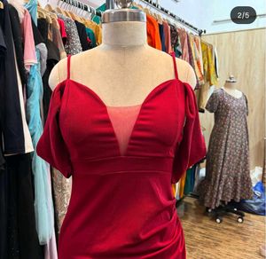 Elegant Red Off-Shoulder Dress