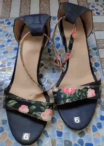 Floral Ankle Strap Heels