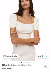 H&M Ribbed White Top
