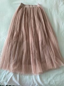 Blush Tulle Skirt with Pearls