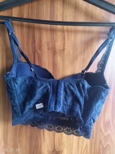 Navy Blue Push Up Lace Bra