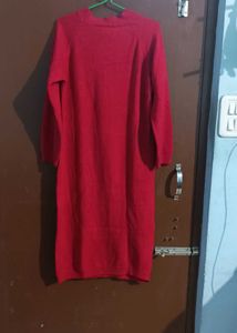 Very Good Quality Red Color Pure Wool Dress