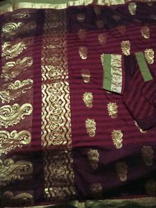 Embellished CottonSilkSaree With Patterned Blous