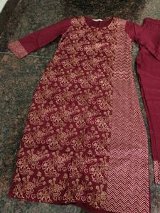 Elegant Maroon Kurta Pant Set