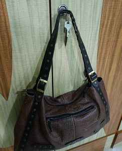Genuine Leather Brown Crocodile Bag