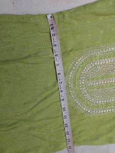 Green Embroidered Kurti Set