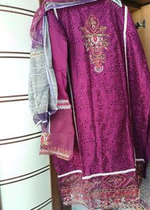Unstitched Pakistani Chikankari Dress