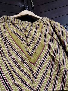 Ethnic Printed Yellow Embroidered Kurta &amp; Legging