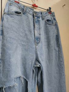 Ripped Wide Leg Jeans