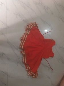 Orange &amp; White Girl&#39;s Dress