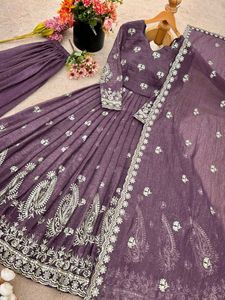 Designer Crunchy Silk Gown💜