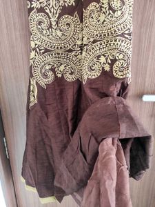 Brown Embroidered Gown Hourglass Effect