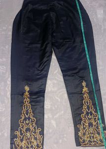 Elegant Black-Blue Embroidered Salwar Suit