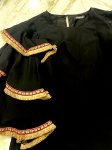 Sassafras Black Statement Sleeve Top