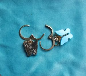 Cute Trendy Butterfly Colorful Drop Hoop Earring.