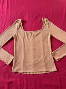 Shein Brown Full Sleeves Top