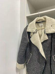 Sherpa Lined Wool Biker Jacket