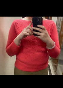 Coral Knit Pullover (boat shape neck)