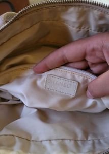 Chanel Beige Canvas Monogram Bag (Authenticated)