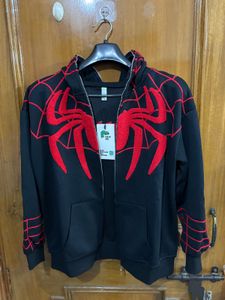 NEWME ZIP UP SPIDERMAN BLACK HOODIE M(38)